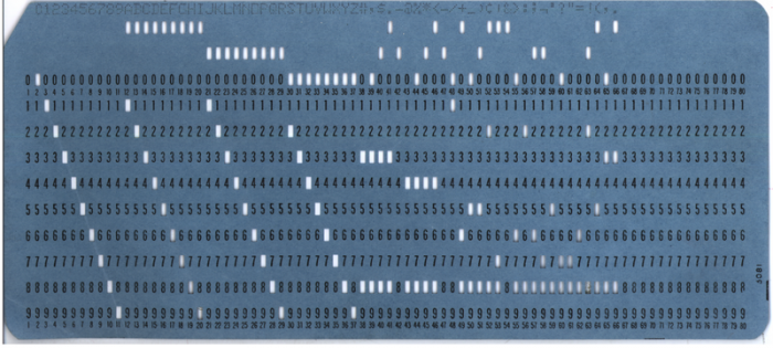 80-column punch card.