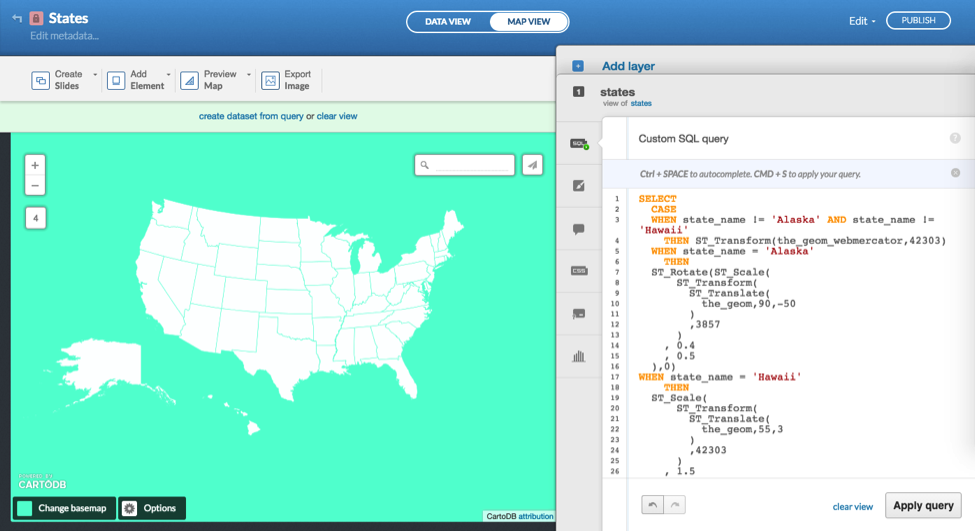 Applying a SQL query