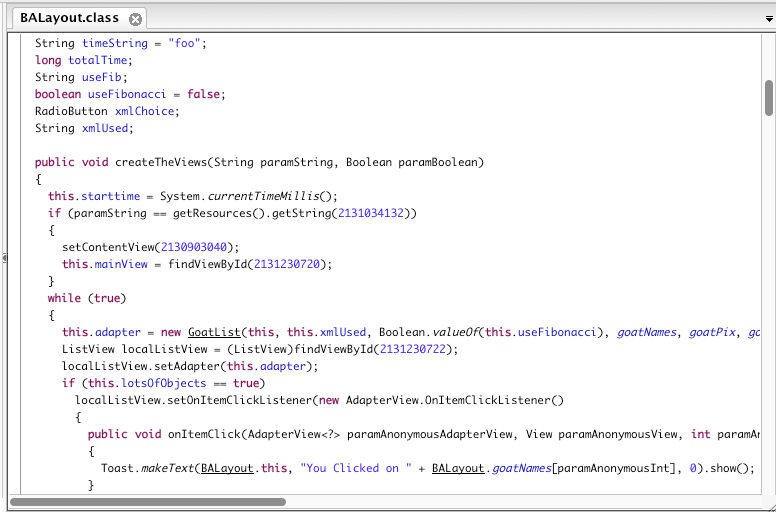 decompiled app without Proguard