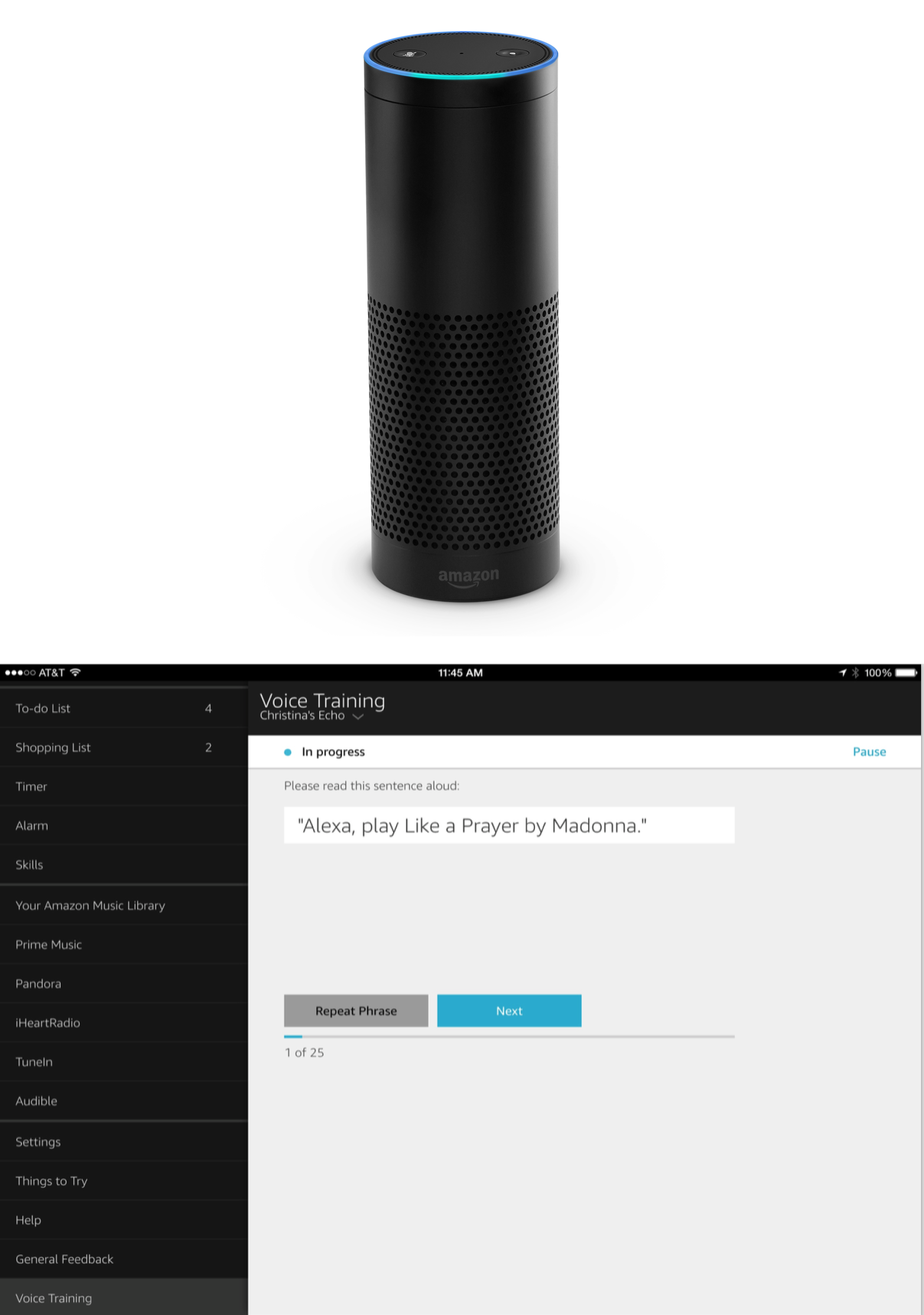 Amazon Alexa and companion iPad app