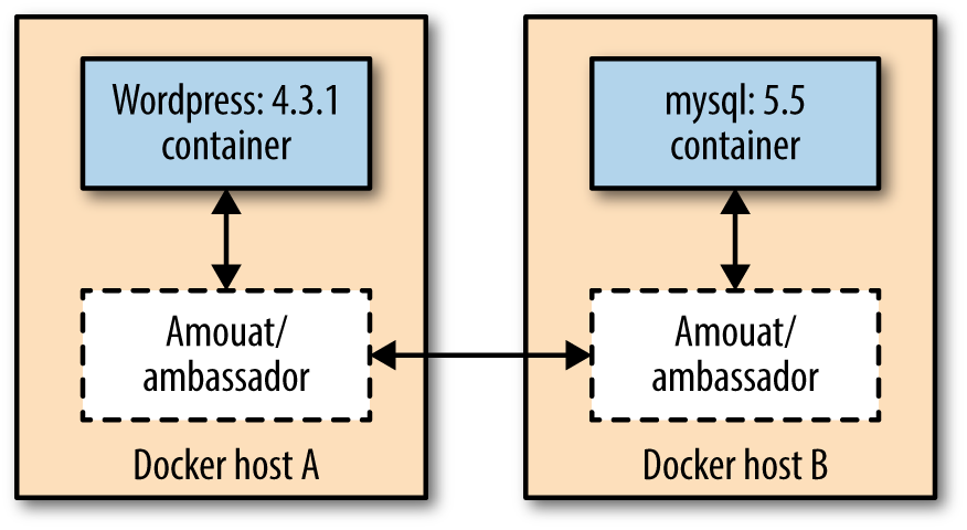 Fully configured Docker linking using the Ambassador pattern.