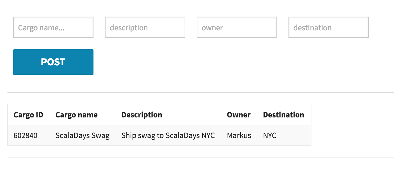 Publishing Cargo Events to the UI