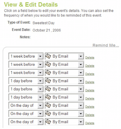 Screenshot of way too many reminders
