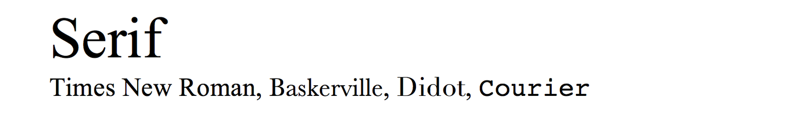 Serif typefaces
