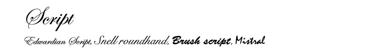Script typefaces