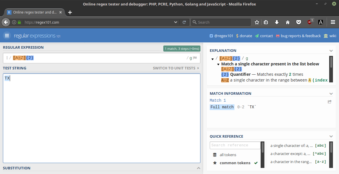 regex test