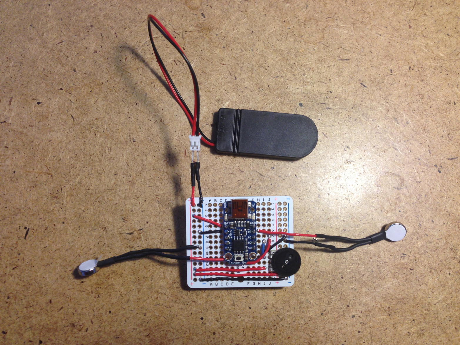The second prototype tested the viability of haptic output