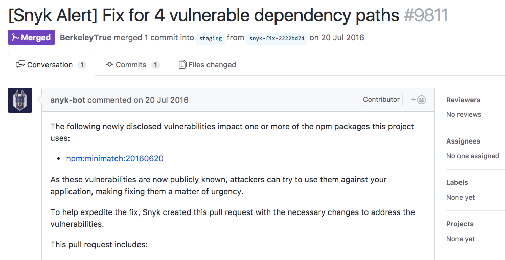 Example of a fix pull request