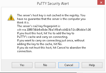 PuTTY warning