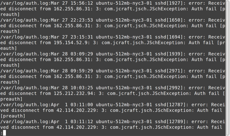 grep exception results