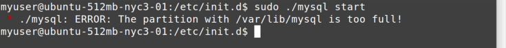start mysql error